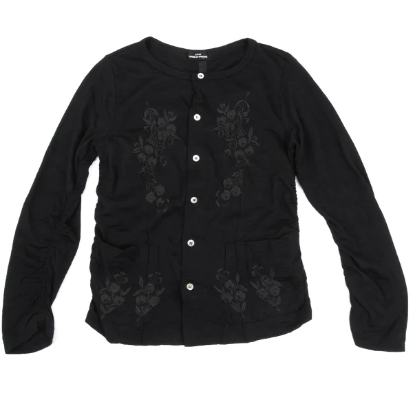 tricot COMME des GARCONS Wool Front Floral Embroidery Cardigan K-168131_002