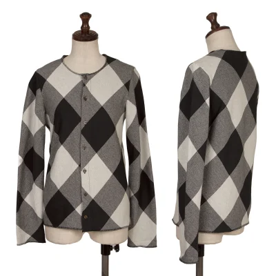 tricot COMME des GARCONS Cotton Blend Diamond Check Cardigan