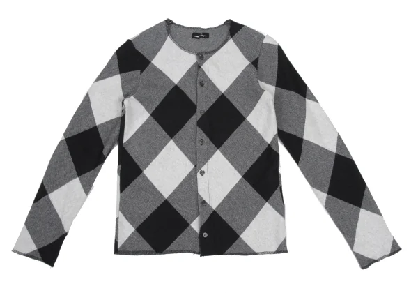 tricot COMME des GARCONS Cotton Blend Diamond Check Cardigan K-168132_002