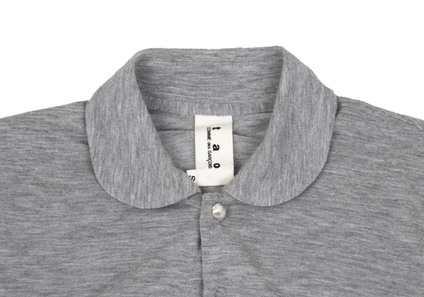 tao COMME des GARCONS Rayon Silk Side Shirred Round-collar Shirt K-168133_003