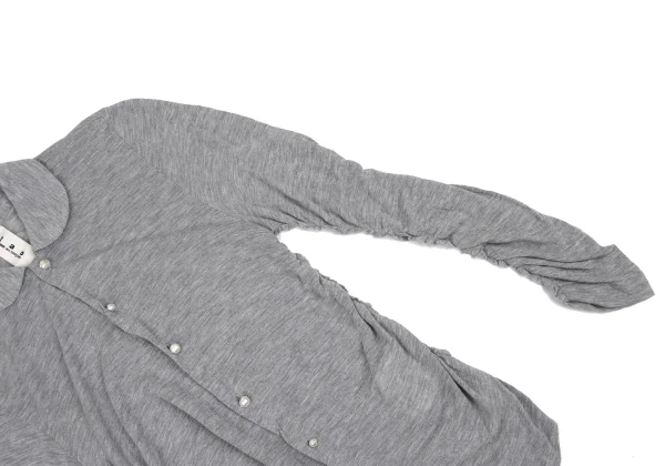 tao COMME des GARCONS Rayon Silk Side Shirred Round-collar Shirt K-168133_007