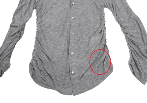 tao COMME des GARCONS Rayon Silk Side Shirred Round-collar Shirt K-168133_010