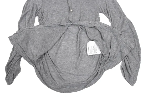 tao COMME des GARCONS Rayon Silk Side Shirred Round-collar Shirt K-168133_012