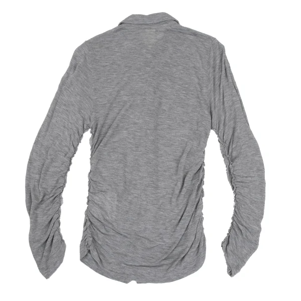 tao COMME des GARCONS Rayon Silk Side Shirred Round-collar Shirt K-168133_013