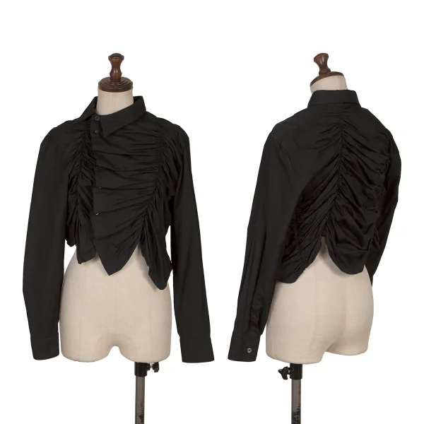 COMME des GARCONS Cotton Shirred Short Blouse Black XS K-168137_001