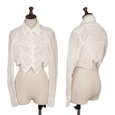 COMME des GARCONS Sheer Shirred Short Blouse