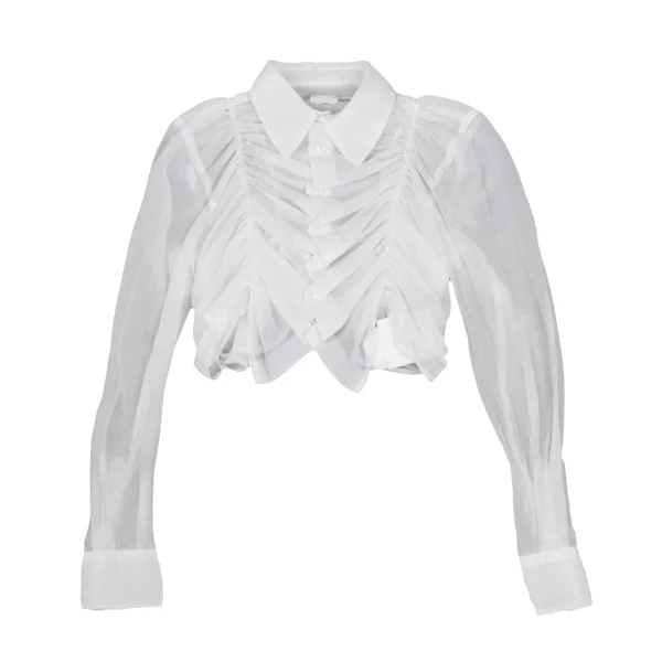 COMME des GARCONS Sheer Shirred Short Blouse K-168138_002