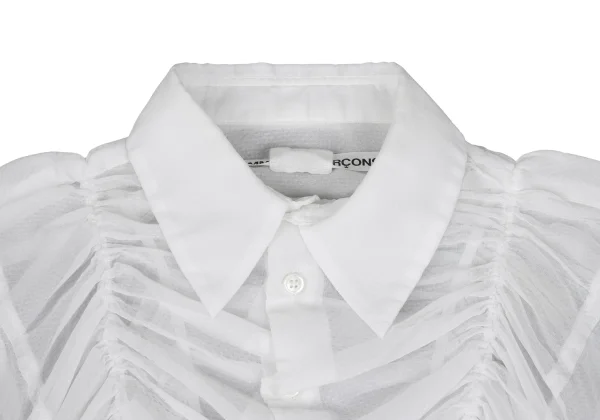COMME des GARCONS Sheer Shirred Short Blouse K-168138_004