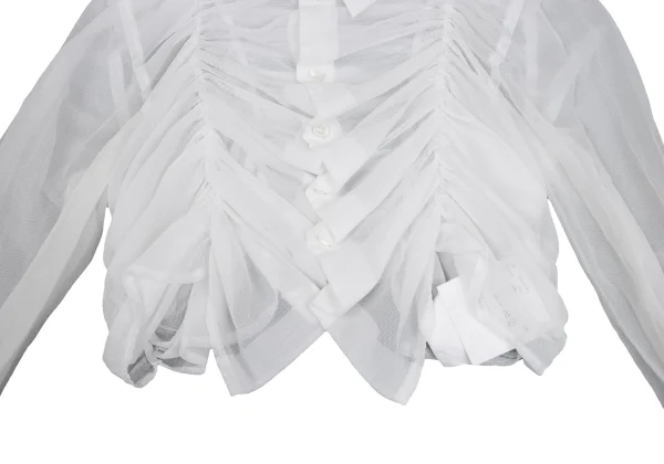 COMME des GARCONS Sheer Shirred Short Blouse K-168138_011
