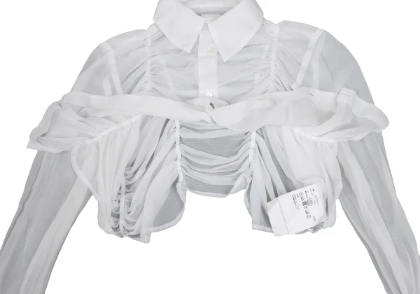 COMME des GARCONS Sheer Shirred Short Blouse K-168138_012