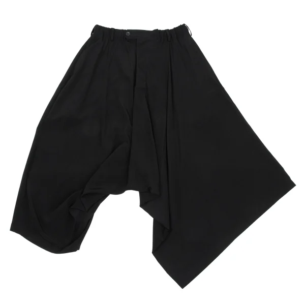 B Yohji Yamamoto Drape Dropped Crotch Pants Black 1 K-168141_001
