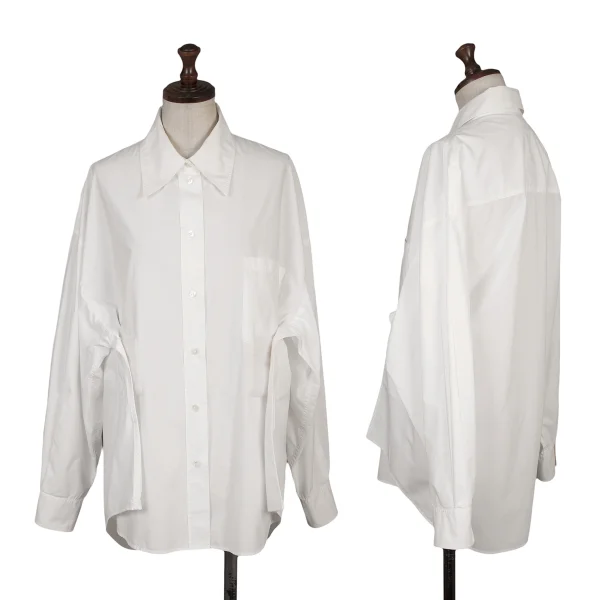 MM6 MAISON MARGIELA Cotton Velcro Design Long Sleeve Shirt White XS K-168146_001