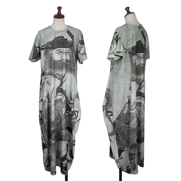 COMME des GARCONS Printed Short Sleeve Dress Grey M K-168147_001