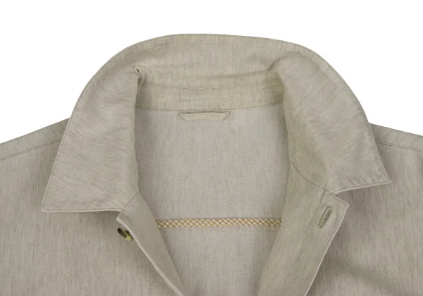 Papas Linen Blend Cotton Stand Collar Shirt Jacket K-168148_005