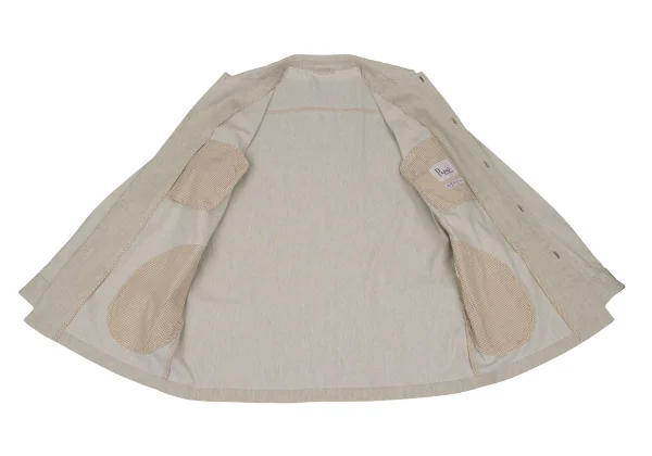 Papas Linen Blend Cotton Stand Collar Shirt Jacket K-168148_016