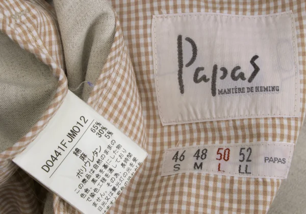 Papas Linen Blend Cotton Stand Collar Shirt Jacket K-168148_020