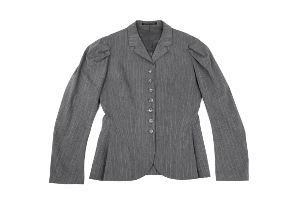 Yohji Yamamoto FEMME Pinstripe Design Shoulder Jacket K-168151_002