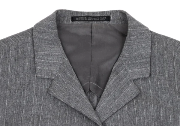Yohji Yamamoto FEMME Pinstripe Design Shoulder Jacket K-168151_004