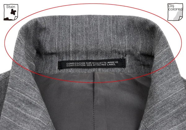 Yohji Yamamoto FEMME Pinstripe Design Shoulder Jacket K-168151_005