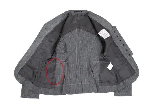 Yohji Yamamoto FEMME Pinstripe Design Shoulder Jacket K-168151_012