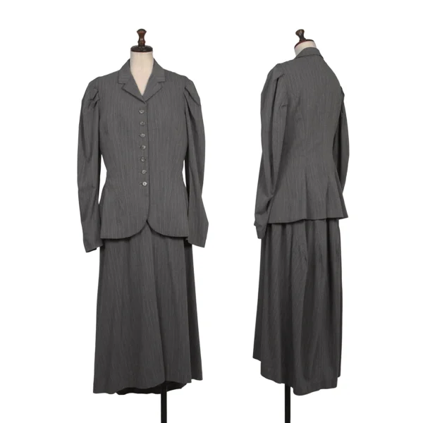 Yohji Yamamoto FEMME Pinstripe Design Shoulder Jacket K-168151_018