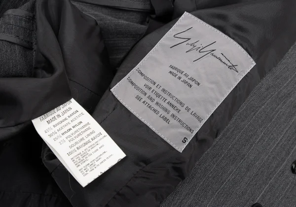 Yohji Yamamoto FEMME Pinstripe Design Shoulder Jacket K-168151_019