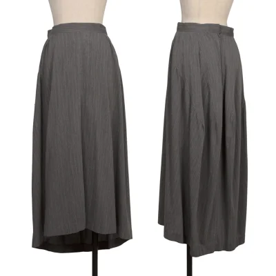 Yohji Yamamoto FEMME Rayon Blend Stretch Pinstripe Skirt