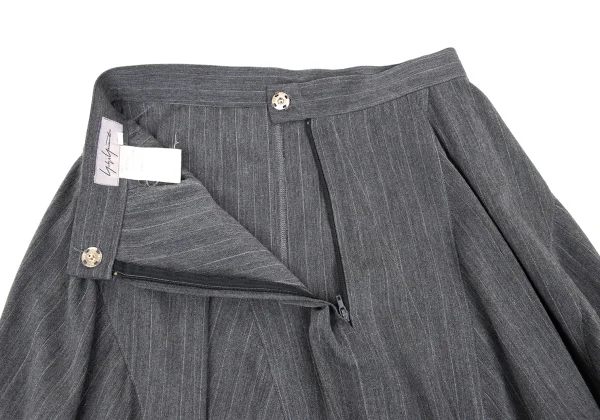 Yohji Yamamoto FEMME Rayon Blend Stretch Pinstripe Skirt K-168152_013