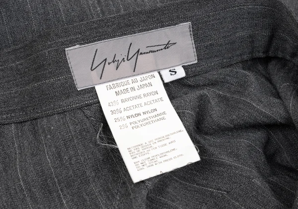 Yohji Yamamoto FEMME Rayon Blend Stretch Pinstripe Skirt K-168152_019