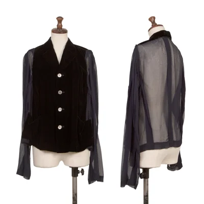 robe de chambre COMME des GARCONS Velour Switching Sheer Jacket