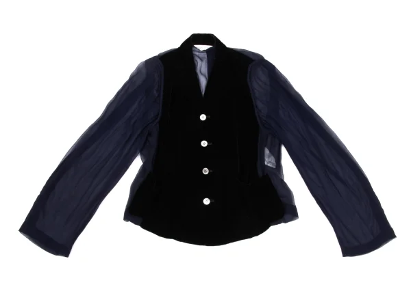robe de chambre COMME des GARCONS Velour Switching Sheer Jacket K-168154_002