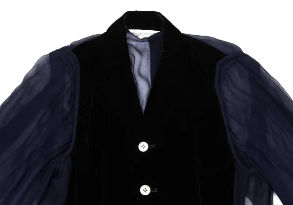 robe de chambre COMME des GARCONS Velour Switching Sheer Jacket K-168154_003