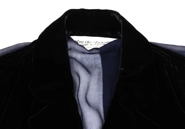 robe de chambre COMME des GARCONS Velour Switching Sheer Jacket K-168154_004