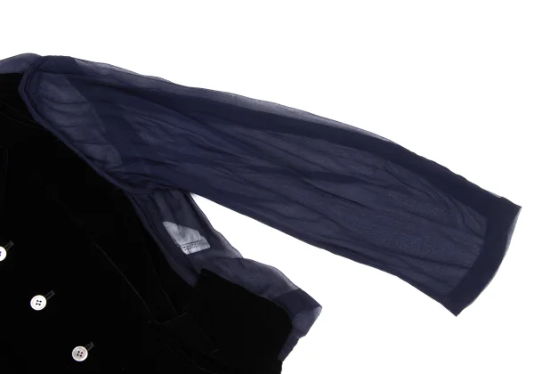 robe de chambre COMME des GARCONS Velour Switching Sheer Jacket K-168154_006