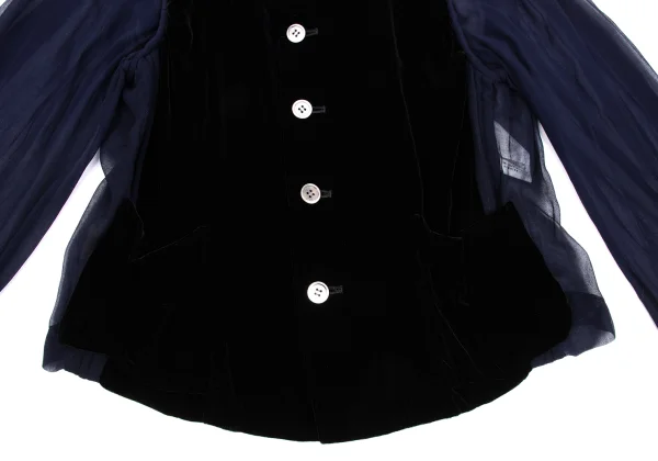 robe de chambre COMME des GARCONS Velour Switching Sheer Jacket K-168154_008