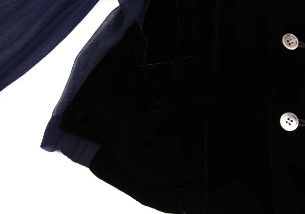 robe de chambre COMME des GARCONS Velour Switching Sheer Jacket K-168154_009