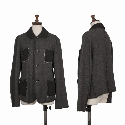 tricot COMME des GARCONS Cut Off Double-faced Round Collar Jacket