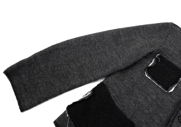 tricot COMME des GARCONS Cut Off Double-faced Round Collar Jacket K-168155_007