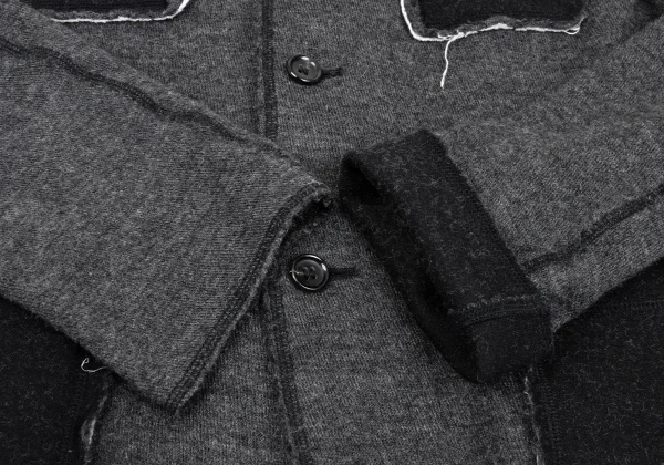 tricot COMME des GARCONS Cut Off Double-faced Round Collar Jacket K-168155_008