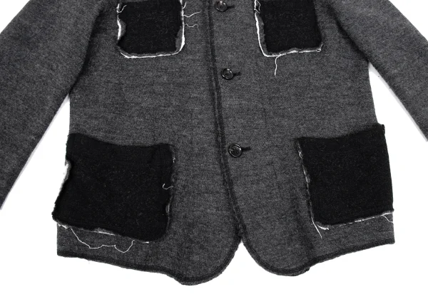 tricot COMME des GARCONS Cut Off Double-faced Round Collar Jacket K-168155_009