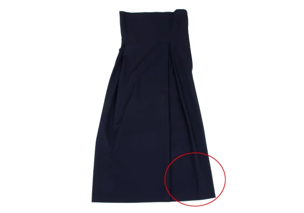 Yohji Yamamoto FEMME Wool Gabardine Side Hook Tube Top Skirt K-168158_010