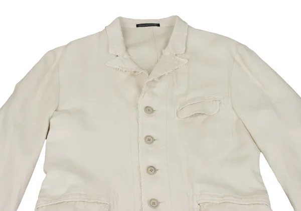 Yohji Yamamoto POUR HOMME Cotton Linen Cutting Long Jacket K-168160_002