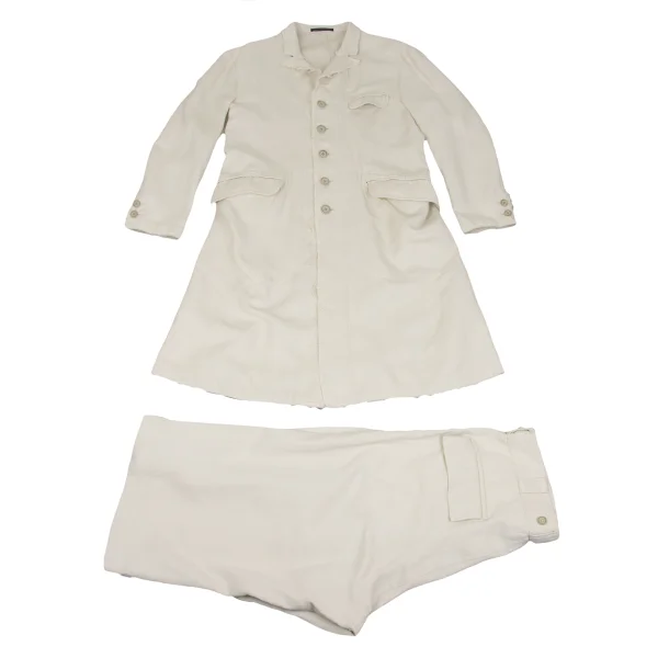 Yohji Yamamoto POUR HOMME Cotton Linen Cutting Long Jacket K-168160_015