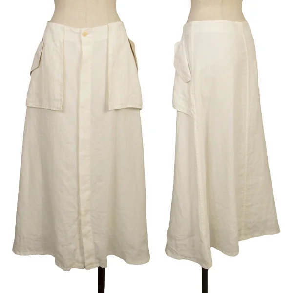 Yohji Yamamoto FEMME Silk Long Skirt Ivory S K-168164_001