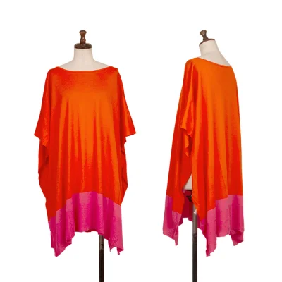 EMILIO PUCCI Wool Bicolor Knit Poncho