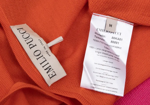 EMILIO PUCCI Wool Bicolor Knit Poncho K-168169_011