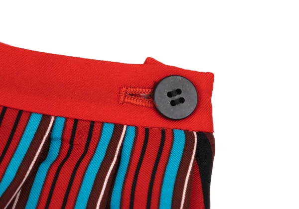 ISSEY MIYAKE Multi Stripe Print Tuck Skirt K-168185_004