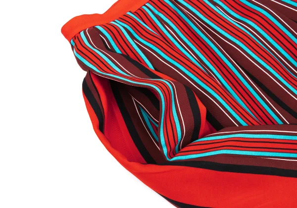 ISSEY MIYAKE Multi Stripe Print Tuck Skirt K-168185_006