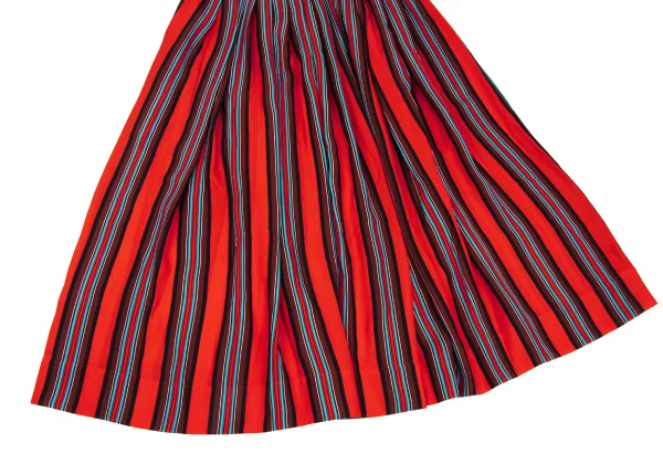 ISSEY MIYAKE Multi Stripe Print Tuck Skirt K-168185_007