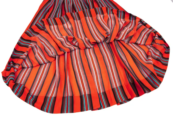 ISSEY MIYAKE Multi Stripe Print Tuck Skirt K-168185_008